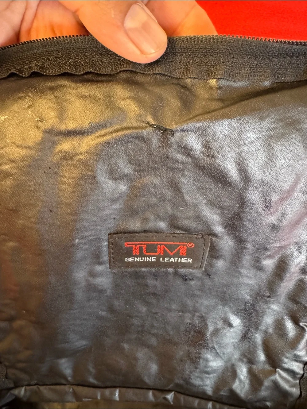 Vintage Tumi Black Zip Men's Leather Toiletry Bag Top Handle Travel Business